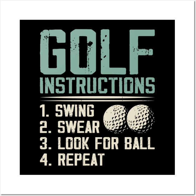 Golf Instructions  T Shirt For Women Men Wall Art by Pretr=ty